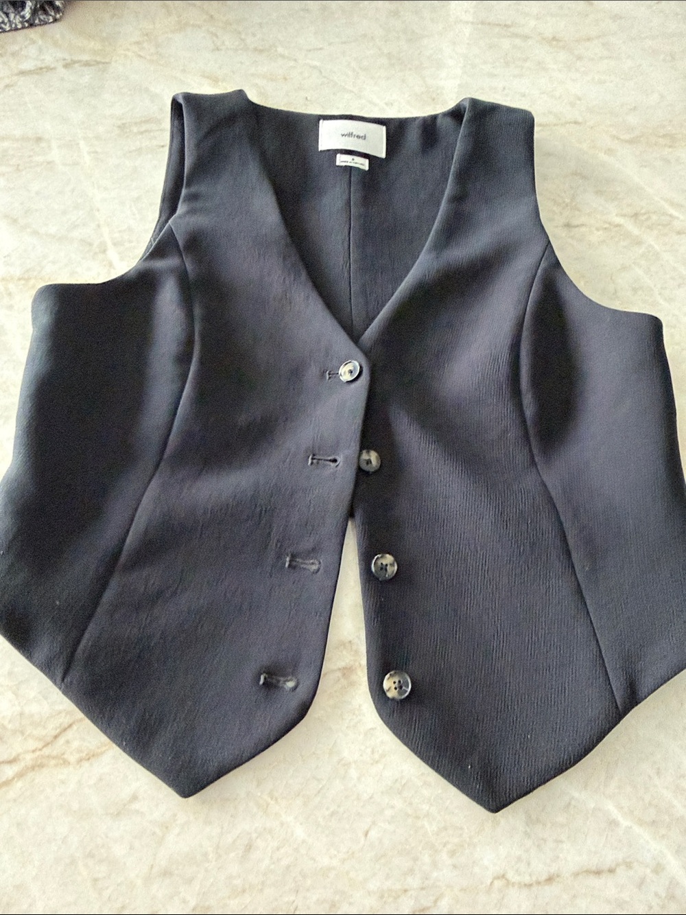 Wilfred Black Tailored Vest with Label Detail